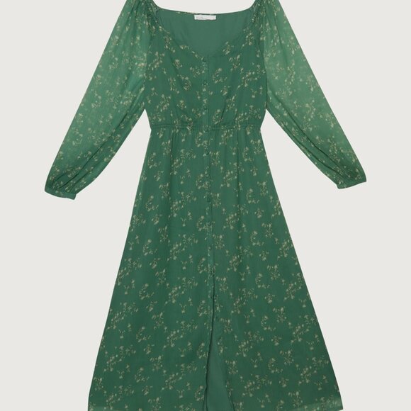 OAK + FORT Floral Midi Dress - Picture 1 of 5